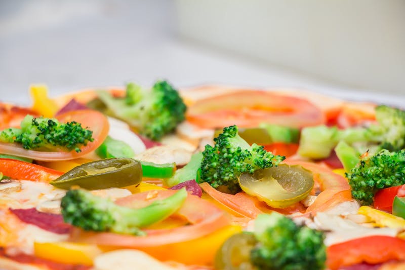 Lucy Sunshine vegetarian pizza with fresh veggies