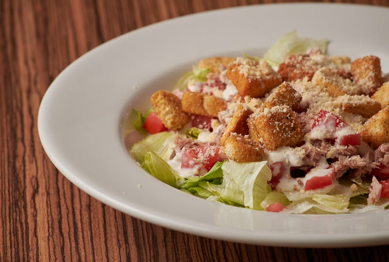 Classic Caesar salad with romaine and croutons